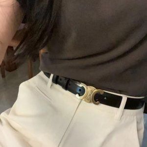 Celine Triomphe Black Belt 75cm